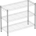 3-Shelf Adjustable Metal Shelf Wire Shelving Storage Rack for Office,Kitchen,Bedroom,Bathroom,Laundry,Pantry Basement,Garage(Chrome,36" L x 14" W x 30" H), Chrome