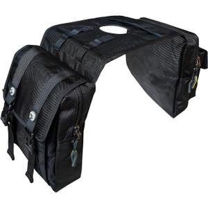 Larswon Universal Water-resistant ATV Tank Bag - Heavy-Duty Motorcycle Saddle Storage Compatible with Sportsman, Grizzly, KingQuad & Most ATV/UTV/Snowmobile Accessories Black