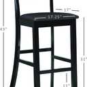 Linon Home Dcor FBA_ Torino Collection Contemporary Bar Stool, 17"W x 20"D x 43"H, Black, Bar Height