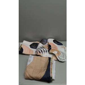 FZDHHY 4PCS Boho Cute Shower Curtains Set Modern Abstract Bathroom Set with Rugs, Minimalist Bathroom Decor Accessories Waterproof for Bathroom with Mat (Pink)