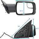 Spec-D Tuning Black Power Fold Heated + LED Signal + Blind Spot Monitor Right Passenger Side Mirror Compatible with 2019-2024 Ram 1500, Left + Right Pair