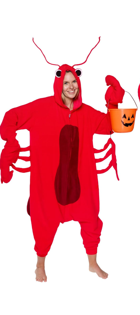 Funziez! Sea Creatures Onesie Lobster, Clown Fish, Hammerhead Shark, Octopus, Squid - Plush Adult Animal Costume Jumpsuit Medium 