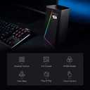 Redragon GS520 RGB Desktop Speakers, 2.0 Channel PC Computer Stereo Speaker with 6 Colorful LED Modes, Enhanced Sound and Easy-Access Volume Control, USB Powered w/ 3.5mm Cable (Black)