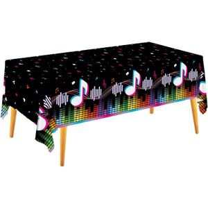 Gatherfun Music Party Disposable Tablecloth, Plastic Table Cover for Music Themed Birthday Party, 3 PCS, 54x108