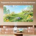 Mini Projector, Portable Projector 4K & Full HD 1080P Support, 270 Rotation Outdoor Projector, Movie Projector Compatible with Smartphone, TV Stick, Laptop, PS4, HDMI, USB