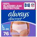 Adult Diapers for Women, Maximum Absorbency Incontinence and Postpartum Underwear Size L, Up to 100% Leak Free Bladder Leak Protection, 76 Count​