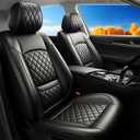 Fit Kicks Car Seat Covers for Nissan Kicks 2018-2026 - Premium Leather, Waterproof, All-Weather, Airbag Compatible, Anti-Slip, Breathable, Easy Install, Seat Protectors, Full Set, Black