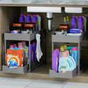 DEKAVA Under Sink Organizer 2 PackBathroom Cabinet Organizer2 Tier Sliding Cabinet Basket Organizer Drawer, Multi-Purpose Bath Collection Baskets for Bathroom (Grey)