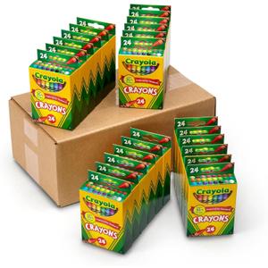 Crayola Crayons Bulk (24 Packs), Preschool Classroom Supplies, Coloring Book Supplies, School Crayons for Kids, Gifts, Ages 3+
