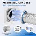 Magnetic Dryer Vent Connector – 3.3FT 4" Flexible Hose with Clamp, Snap-Lock Tool-Free Installation, Fire-Safe Seal for Easy Cleaning & Laundry Efficiency