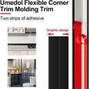 40 Feet Flexible Corner Protector Trim Molding 1.6 in Width Peel and Stick Molding 90 Inside & Outside Corner Guards Trim for Tile and Wall Edges Gaps, Furniture and Wall Repair-Black