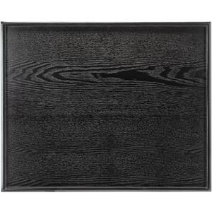 24 x 20 Inches Extra Large Solid Wood Serving Tray for Tea Coffee Table Snack Food Meals Serving Plate Kitchen Party Bar Breakfast Server with Raised Edges Black Wooden Decorative Ottoman Tray