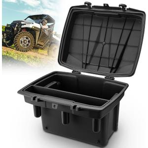 KEMIMOTO 21L/5.5Gal UTV Bed Storage Box w/Top Tool Tray Compatible with Polaris Ranger 1000 900 570 500/ Ranger XP/General 1000 2013-2023 2024 Rear Cargo Box
