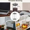 Press Coffee Maker, 1000 ml/33.8 oz Double Wall Insulated Tea Maker, Heat Resistant High Borosilicate Glass with Fine Mesh Filter & Ergonomic Handle, Ideal for Hot and Cold Beverages