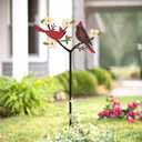 Tuitessine Red Cardinals Garden Stake Outdoor Yard Decor, Metal Bird Lawn Ornament Spring Patio Lawn Decoration, Gift for Bird Lovers & Gardeners