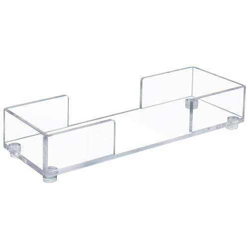 MyGift Modern Premium Clear Acrylic Bathroom Paper Towel Holder for Trifold, Z-Fold and Multifold, Commercial Grade Countertop Disposable Folded Napkin Dispenser Tray for Home, Office, or Business