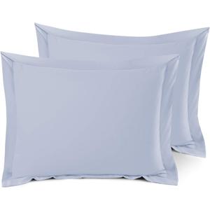 Nestl Soft Pillow Shams Set of 2 - Double Brushed Microfiber Pillow Covers - Hotel Style Premium Bed Pillow Cases, with 1.5 Decorative Flange, Queen 20"x30" - Ice Blue