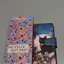 Toycamp for iPhone 14 Wallet Case with Wrist Strap - Leather Flip Folio Phone Case with RFID Blocking 4 Card Holder for Apple for iPhone 14 Funda Cute Aesthetic for Women, Paint Cat