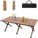 VIC 47" Portable Picnic Table, 4ft Low Height Portable Folding Travel Camping Table for Outdoor/Indoor Picnic, BBQ and Hiking with Carry Bag, Multi-Purpose for Patio, Garden, Backyard, Beach