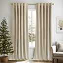 MIULEE Velvet Curtains 84 inches - Luxury Blackout Curtains for Bedroom Living Room Thermal Insulated Super Soft Window Drapes Rod Pocket & Back Tab, Beige, W52 x L84 inches, 2 Panels (52"W x 84"L (Pack of 2))