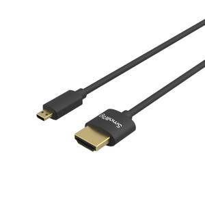 SMALLRIG D to A HDMI Cable Ultra Thin HDMI Cable 55cm/1.8Ft, Super Flexible Slim High Speed 4K 60Hz HDR HDMI 2.0, for GoPro Hero 7/6 /5, for Sony A7RIII / A7II / A6600, for FUJIFILM X-T4 / X-T3-3043B