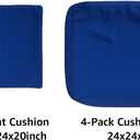 4-Pack Outdoor Cushion Covers Waterproof & Fade-Resistant Patio Furniture Replacement Slipcovers for Deep Seat Chairs, 24x20 & 24x24x4 Inch (Navy Blue)