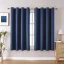 ChrisDowa Grommet Blackout Curtains for Bedroom and Living Room - 2 Panels Set Thermal Insulated Room Darkening Curtains (Stone Blue, 52 x 63 Inch)
