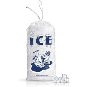 FireKylin 50 Pack Ice Bags 5 lb, Heavy-Duty Ice Bags with Drawstring(2 Mils Thickness)