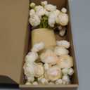 Ling's moment Ranunculus Artificial Flower, Faux Silk Mini Ranunculus Flowers for DIY Bouquet, Bulk Fake Wedding Filler Flowers for Centerpieces Arrangements Bridal Shower Decorations, Cream