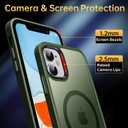 Ultra Strong Magnetic for iPhone 11 Case, Military Grade Drop Protection, Compatible with MagSafe, Shockproof Anti-Scratch Translucent Matte Slim Fit Stylish Phone Protective Cover 6.1",Midnight Green