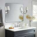 ANDY STAR Chrome Bathroom Mirrors for Over Sink, 30x30 Inch Polished Silver Mirror for Wall, Square Metal Framed Vanity Mirror -Modern Clean Design with Superior Stainless Steel Frame