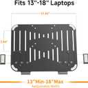 suptek Adjustable 13 to 18 inch Laptop VESA Arm Mount Tray for Monitor Arms and Stands (Tray Only),Fits 75x75/ 100x100 mm VESA Mount Holes,and Supports Weight up to 10lbs,Black(TP007)