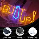 Suit up Neon Sign USB Powered Motivational Word Neon Light Sign Dimmable Fashion Man Tie LED Light Sign for Clothing Store Suit Shop Dressing Room Cloakroom Office Man Cave Party Wall Decor