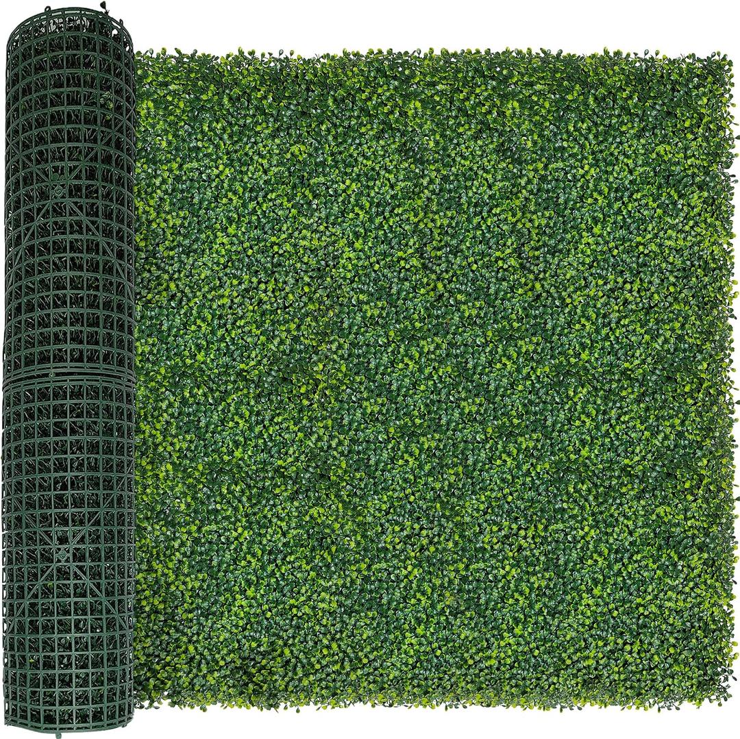 ODTORY Artificial Boxwood Roll Panels: 48 X 160 in(53.5 sqft) UV-Anti Artificial Ivy Privacy Fence Wall Screen for Indoor Outdoor Green Grass Wall Decor & Ivy Fence Covering Privacy