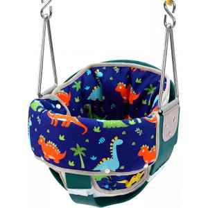 3 Pcs Toddler Swing Cushion Baby Swings Outdoor Seat Insert Pad Compatible with Full Bucket Seat for Toddlers Age 1-3 Detachable Machine and Washable(Not Included Swing)(Dinosaurs)