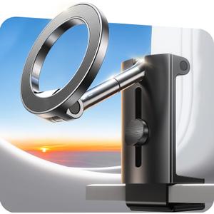 Coolpow for Magsafe Airplane Phone Holder MountStrong MagnetAirplane Travel Essentials Plane Phone Holder Long Flight Essentials,Universal Cell Phone Stand Desk Mounts for iPhone 16 15 Pro Max 14 13