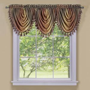 Soft Waterfall Valance Window Curtains - 46 Inch Width, 40 Inch Length - Ombre (Autumn) - Light Filtering Decorative Polyester Drapes for Bedroom Living & Dining Room by Achim Home Decor 1 prs
