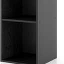 Homes: Inside + Out Apexa 2 Cube Storage Organizer Shelves, Stackable Wood Bookcase Fits Cubby Bins for Organization, Dorm Teen Room Decor & Home Office, Black