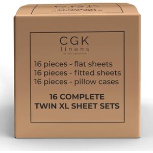 Wheat Bulk Case Pack of 16 Sheet Sets - 16 Massage Sheet Sets - Exceptional Value - Twin XL, Wheat