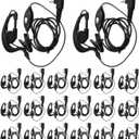 20 Pairs Walkie Talkie Earpiece with Mic 2 Pin Two Way Radio Ear Piece Microphone Earbud Bulk Single Wire Earhook Headset Compatible with Baofeng UV-5R BF-888S Arcshell Retevis H-777 RT21 RT22