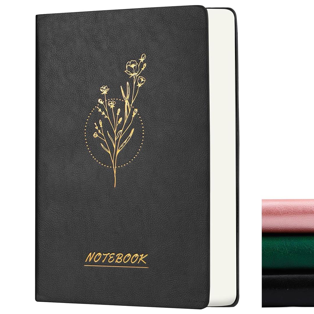 Fetinar Aesthetic Lined Journal Notebook for Women,300 Pages Softcover Leather Lined Journal Notebook,300 Pages Daily Journal, College Ruled Notebook for Work School, Note Taking 5.75''X8.38''