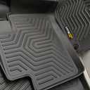 PIT66 Floor Mats for Nissan Rogue 2021 2022 2023 2024 2025(No Sport Models) TPE Custom Fit All Weather Full Cover Protection Cargo Liners Accessories,1st & 2nd Row Car Mats Black