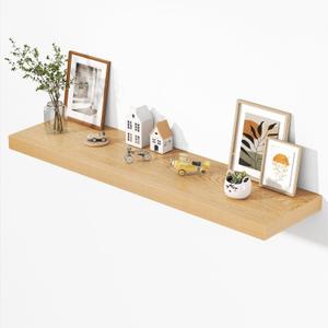 Dreamland 55" Floating Shelves for Wall, 12" Deep Thicker Oak Floating Shelves, Wall-Mounted Shelves for Bedroom, Living Room, Kitchen, Bathroom - Set of 1