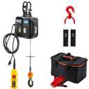 NEWTRY Electric Hoist PRO with Single/Double Hook, 1100lb Electric Winch 110v 120v, 2 Wireless Remote Control & Cable Remote Control for Garage, Warehouse, Factory