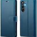 FLIPALM Wallet Case for Samsung Galaxy S25 FE, RFID Blocking Credit Card Holder, PU Leather Folio Flip Kickstand Protective Shockproof Cover for Galaxy S25 FE (Blue)