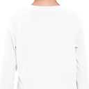 Boys Long Sleeve Shirts Cotton Crewneck T-Shirts for Boy Kids Basic Tee Sweatshirt 7-14 Years (White)