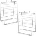 Yaomiao 2 Packs Deli Bag Dispenser Metal Grocery Bag Stand Plastic Grocery Bag Holder Portion Bag Dispenser White Coated Wire Bag Holder for Retail Store Home Restaurant, 9 x 6 x 12 Inch