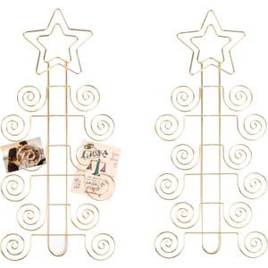 HOHIYA Christmas Card Display Wall Holder 2 Pack 14.5 Gold Metal Holiday Card Hanger for 24 Greeting Cards Photo and Party Wall Decor Easy Install Xmas Wall Display Gold