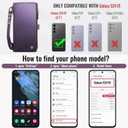Defencase Compatible with Samsung Galaxy S24 FE Case Wallet with RFID Blocking Card Holder for Women Men, PU Leather Magnetic Snap Flip Zipper Strap Wallet Phone Case for Galaxy S24 FE 5G 6.7", Purple