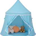 Play Tent, Large Playhouse Kids Castle Play Tents with Carry Bag, Indoor Outdoor Game Tent, Portable Children Yurt Tents, Birthday Gift for Boys & Girls, 47''x45'', Blue